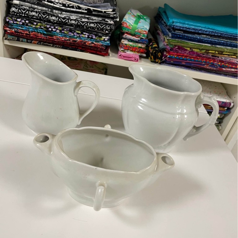 Elegant White Ceramic Pitcher Set